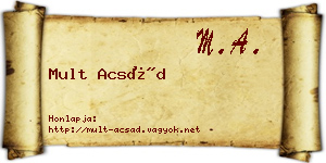 Mult Acsád névjegykártya